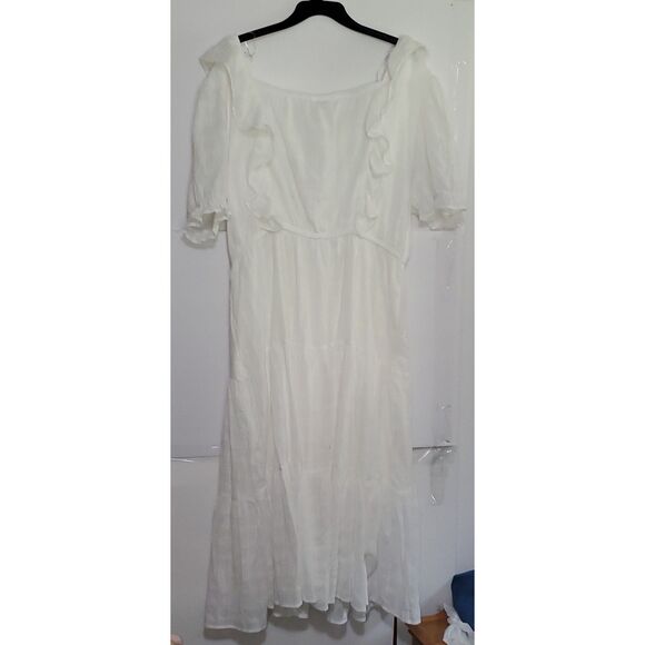 A Hayden Los Angeles Women's Dress Peasant Cottage Core Boho White Size 1X NWT - Picture 10 of 10
